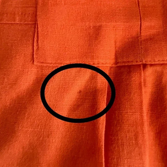 Sigrid Olsen XL Linen Button Down Top‎ Coral Orange Collared Shirt - Picture 5 of 10